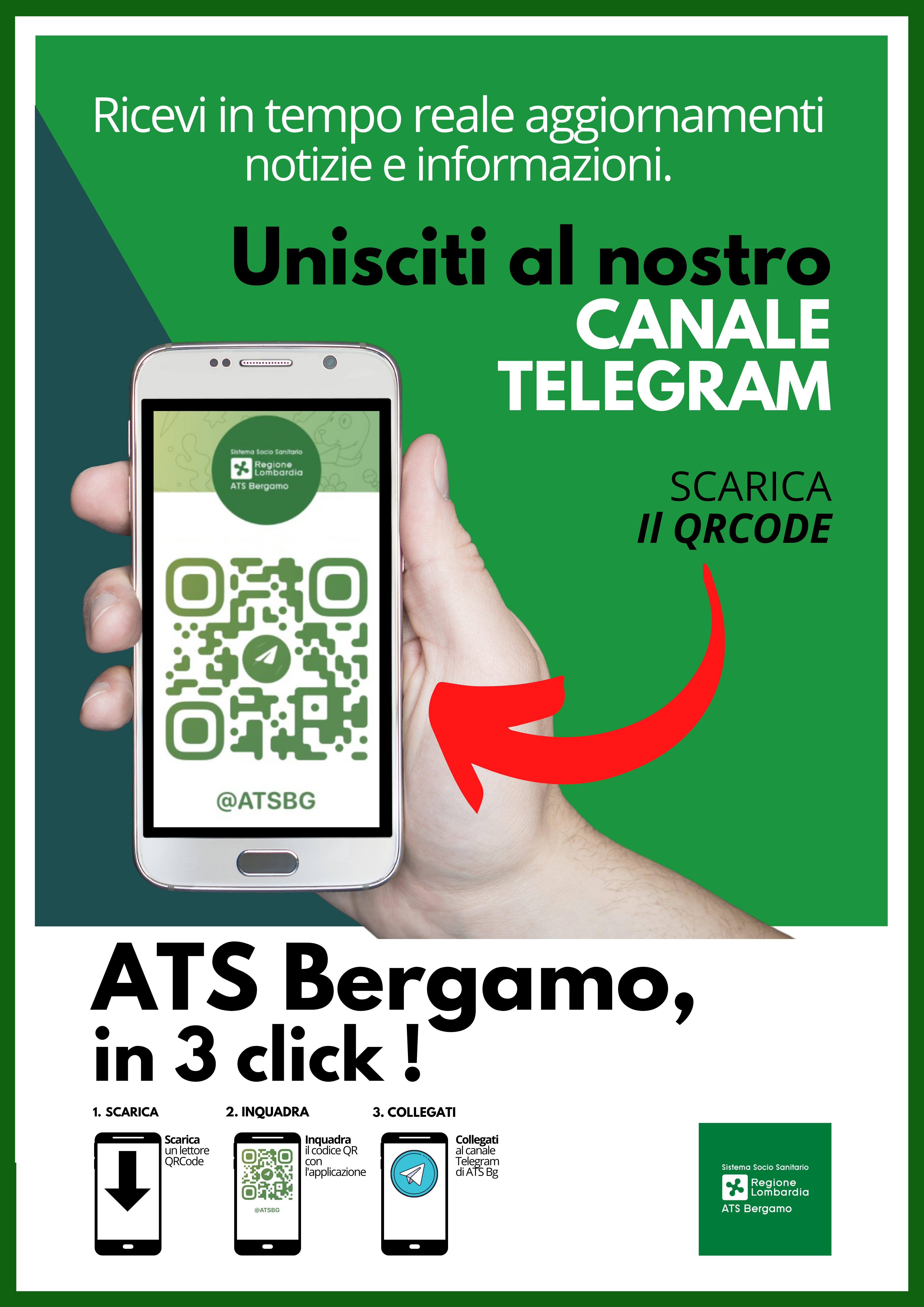 Immagine che raffigura ATS BERGAMO - Comunicazione di attivazione canale informativo su TELEGRAM